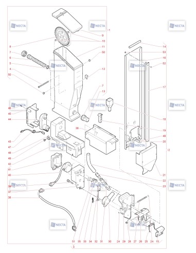 Pièces détachées Opera Touch - 230V 50/60Hz - Distributeur de sucre et palettes - 9 - C5365X01 - Necta 