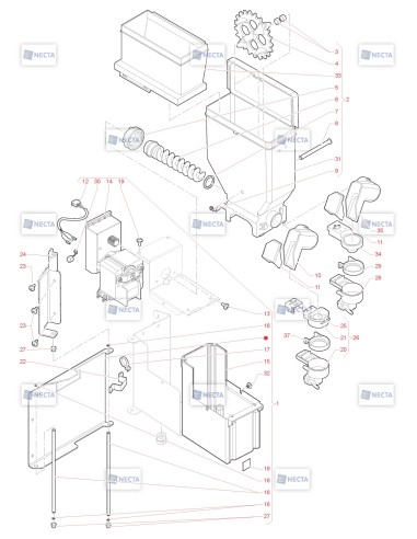 Pièces détachées Opera Touch - 230V 50/60Hz - Récipient latéral (de l'immatriculation 14220570) - 11 - C5365X01 - Necta 