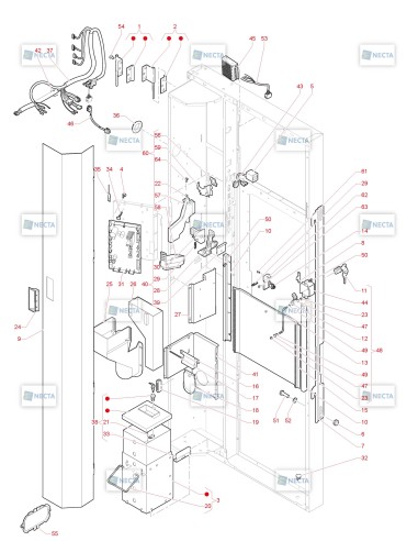 Pièces détachées Opera Touch Multicup - 230V 50Hz - Porte, côté intérieur - 2 - C5755X00 - Necta 