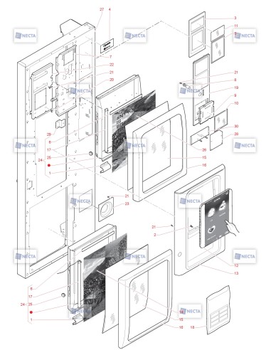 Pièces détachées Opera Touch - 120V 60Hz - Porte, côté extérieur - 1 - C5515X02 - Necta 