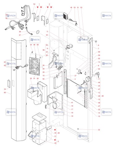 Pièces détachées Opera Touch - 120V 60Hz - Porte, côté intérieur - 2 - C5515X02 - Necta 