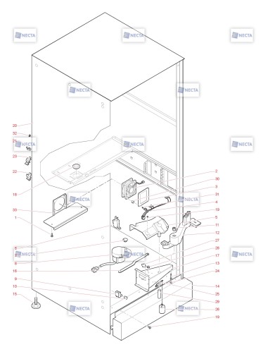 Pièces détachées Opera Touch - 120V 60Hz - Châssis - 3 - C5515X02 - Necta 