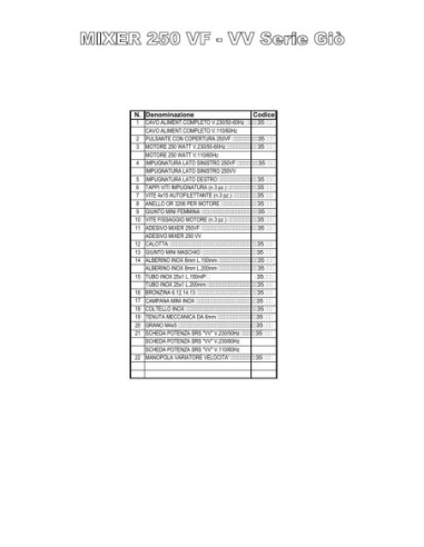 Piéces détachées Mixer Portatif-Tube Inox 200- 250W- Vv - DSMVT20W25