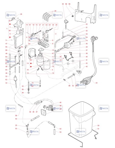 Pièces détachées Opera Touch - 120V 60Hz - Circuit hydraulique (Espresso) - 5 - C5515X02 - Necta 