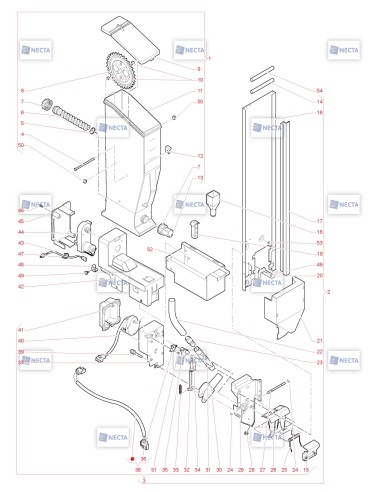 Pièces détachées Opera Touch - 120V 60Hz - Distributeur de sucre et palettes - 8 - C5515X02 - Necta 