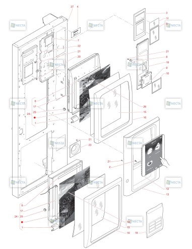 Pièces détachées Opera Touch - 120V 60Hz - Porte, côté extérieur - 1 - C6095X00 - Necta 