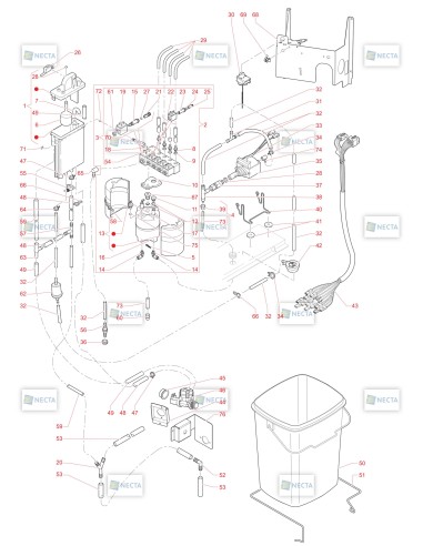 Pièces détachées Opera Touch - 120V 60Hz - Circuit hydraulique (Espresso) - 5 - C6095X00 - Necta 