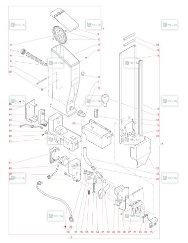 Pièces détachées Opera Touch - 120V 60Hz - Distributeur de sucre et palettes - 7 - C6095X00 - Necta 