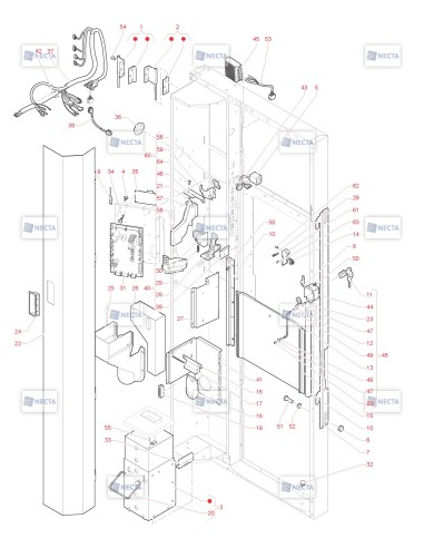 Pièces détachées Opera Plus Touch - 230V 50Hz - Porte, côté intérieur - 2 - C5205X01 - Necta 