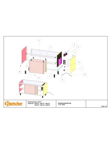 Pièces détachées pour Armoire chauff. 700-4T 2000 marque Bartsher 