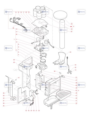 Pièces détachées Opera Plus Touch - 230V 50Hz - Distributeur de gobelets - 7 - C5205X01 - Necta 