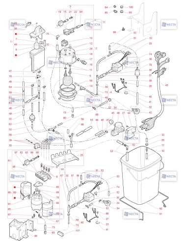 Pièces détachées Opera Plus Touch Multicup - 230V 50Hz - Circuit hydraulique ES + IN - 5 - C5695X00 - Necta 