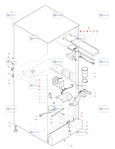 Pièces détachées Opera Espresso -Instant - 220V 50/60Hz - Châssis - 3 - C4215X02 - Necta 