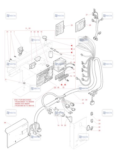 Pièces détachées Opera Espresso -Instant - 220V 50/60Hz - Panneau Èlectique - 4 - C4215X02 - Necta 