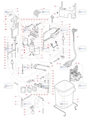 Pièces détachées Opera Espresso -Instant - 220V 50/60Hz - Circuit hydraulique (Espresso) - 5 - C4215X02 - Necta 