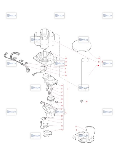 Pièces détachées Opera Espresso -Instant - 220V 50/60Hz - Distributeur de gobelets 12 oz - 8 - C4215X02 - Necta 