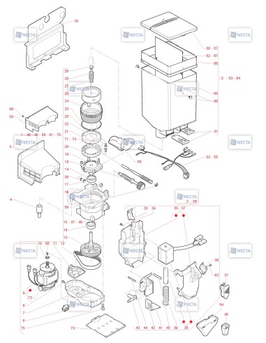 Pièces détachées Opera Espresso -Instant - 220V 50/60Hz - Moulin doseur - 13 - C4215X02 - Necta 
