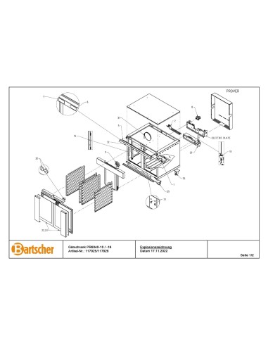 Pièces détachées pour Armoire de fermentation PR6040-16 marque Bartsher 