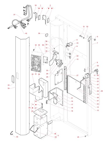 Pièces détachées Opera 110V 60Hz - Porte, côté intérieur - 2 - C4795X00 - Necta 