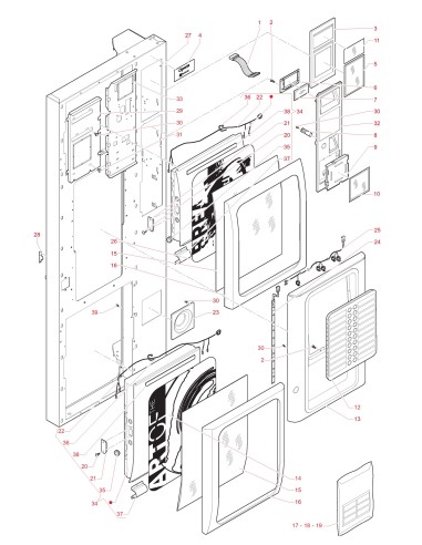 Pièces détachées Opera Plus - 230V 50 Hz - Porte, côté extérieur - 1 - C4775X00 - Necta 