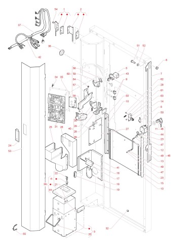 Pièces détachées Opera Plus - 230V 50 Hz - Porte, côté intérieur - 2 - C4775X00 - Necta 