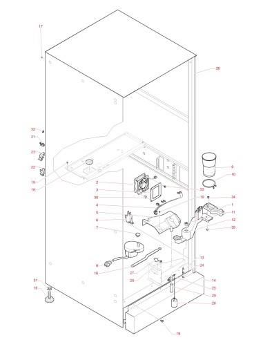 Pièces détachées Opera Plus - 230V 50 Hz - Châssis - 3 - C4775X00 - Necta 