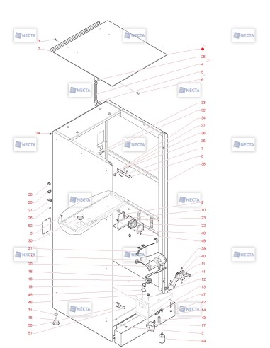 Pièces détachées Concerto Touch - 230/220V 50/60Hz - Châssis - 3 - C5195X01 - Necta 