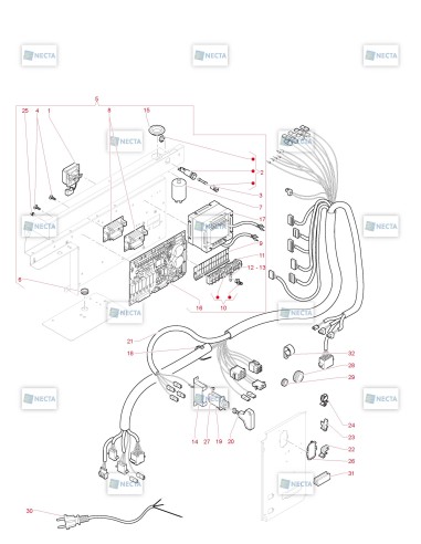 Pièces détachées Concerto Touch Plus - 230V 50Hz - Panneau électrique - 4 - C5375X00 - Necta 