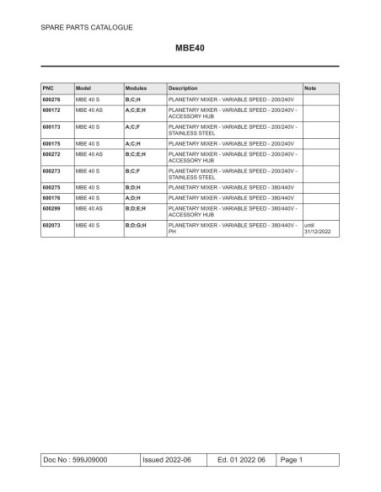 Piéces détachées Bat Mel-Boulangerie-Electr-40L 380-440/3 - DMBE40B3