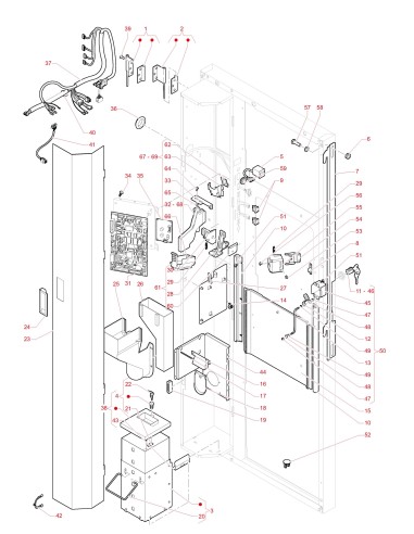 Pièces détachées Concerto - Porte, côté intérieur - 2 - C3705X01 - Necta 