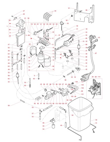 Pièces détachées Concerto - Circuit hydraulique - 5 - C3705X01 - Necta 