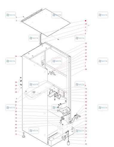 Pièces détachées Concerto - 230V 50/60Hz - Meuble - 3 - C3705X02 - Necta 