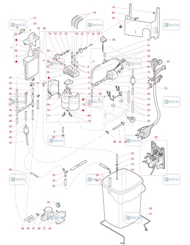 Pièces détachées Concerto - 230V 50/60Hz - Circuit hydraulique - 5 - C3705X02 - Necta 