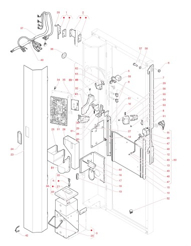 Pièces détachées Concerto Plus - 220V 50Hz - Porte, côté intérieur - 2 - C4835X00 - Necta 