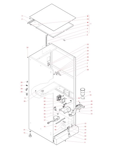 Pièces détachées Concerto Plus - 220V 50Hz - Meuble - 3 - C4835X00 - Necta 