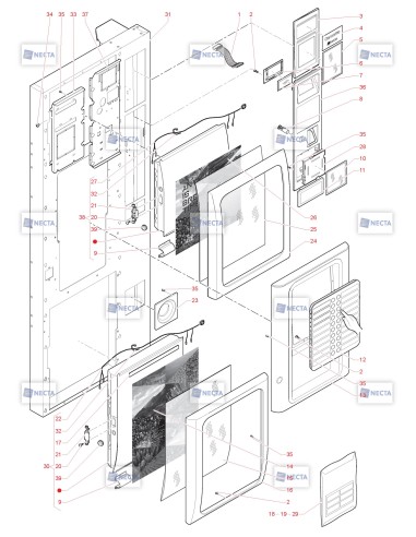 Pièces détachées Concerto Plus - 230V 50Hz - Porte, côté extérieur - 1 - C4835X01 - Necta 