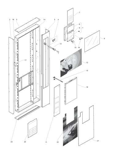 Pièces détachées Canto Touch Dual Cup - 230V 50Hz - Porte, côté extérieur - 1 - C4125X00 - Necta 