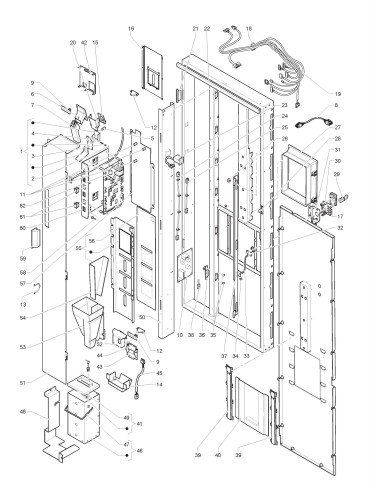 Pièces détachées Canto Touch Dual Cup - 230V 50Hz - Porte, côté intérieur - 2 - C4125X00 - Necta 