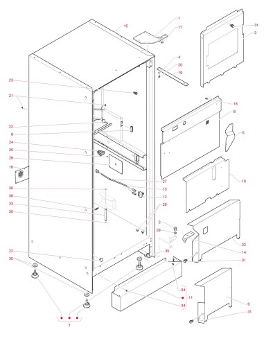 Pièces détachées Canto Touch Dual Cup - 230V 50Hz - Châssis - 3 - C4125X01 - Necta 