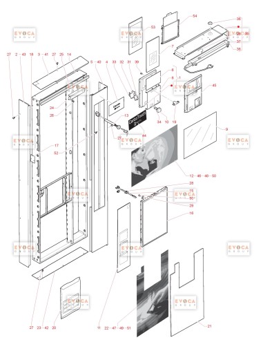 Pièces détachées Canto Touch Dual Cup - 230V 50Hz - Porte, côté extérieur - 1 - C4125X02 - Necta 