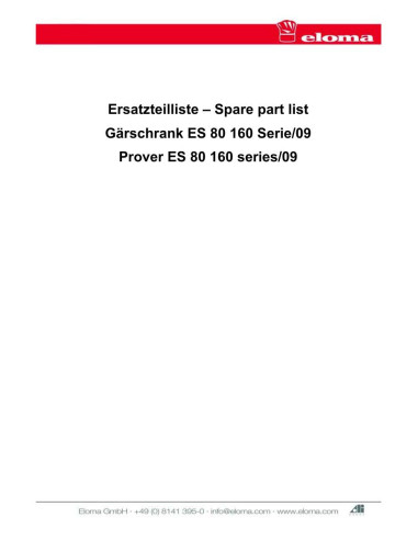 Pièces détachées ELOMA ES-160 (201001-) Annee 201001- - ELOMA ES-160 (201001-) - Annee 201001- - Eloma