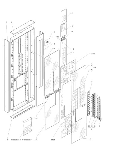 Pièces détachées Canto Espresso - Instant   -   220V - 50Hz - Porte, côté extérieur - 1 - C3325X02 - Necta 