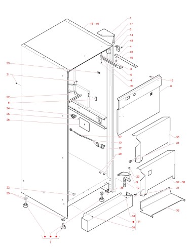 Pièces détachées Canto Espresso - Instant   -   230V - 50Hz - Châssis   - 3 - C3325X04 - Necta 