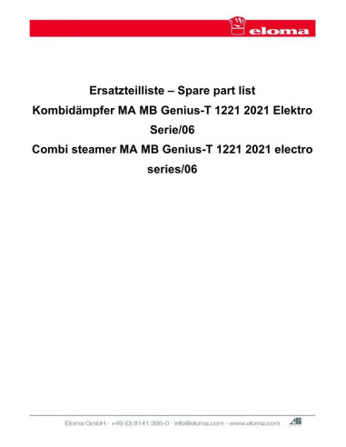 Pièces détachées ELOMA Genius-T-1221-Elektro (201112-) Annee 201112- - ELOMA Genius-T-1221-Elektro (201112-) - Annee 201112- - E