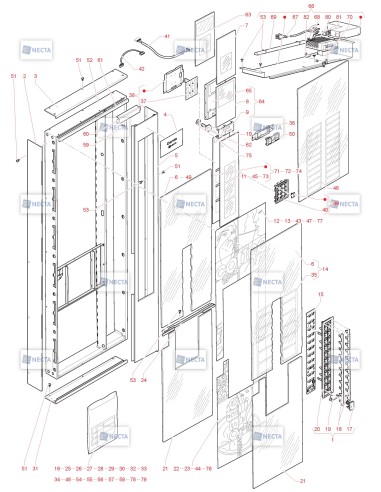 Pièces détachées Canto Espresso - Instant   -   230V - 50Hz - Porte, côté extérieur   - 1 - C3325X05 - Necta 