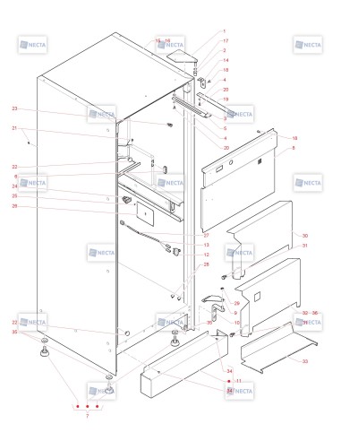 Pièces détachées Canto Espresso - Instant   -   230V - 50Hz - Châssis   - 3 - C3325X05 - Necta 