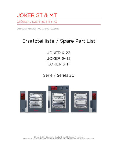 Pièces détachées ELOMA JOKER-6-11-ST (202103-) Annee 202103- - ELOMA JOKER-6-11-ST (202103-) - Annee 202103- - Eloma