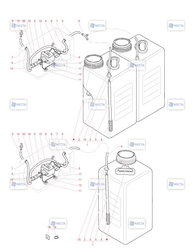 Pièces détachées Canto Espresso - Instant   -   230V - 50Hz - Kits distributeur automatique - 14 - C3325X05 - Necta 