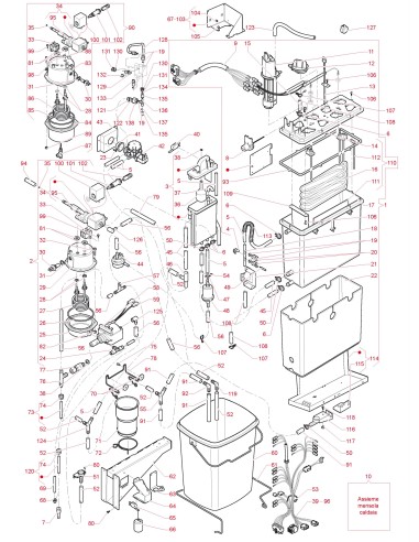 Pièces détachées Canto Classic Espresso   -   230V 50Hz - Circuit hydraulique (version Espresso) - 5 - C3425X02 - Necta 