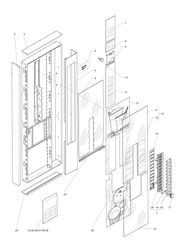 Pièces détachées Canto Dual Cup - 220V 50Hz - Porte, côté extérieur - 1 - C4055X00 - Necta 